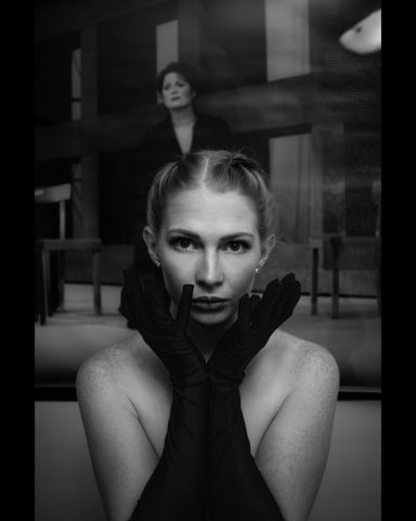 Schwarz/ Weiß Portrait einer Frau